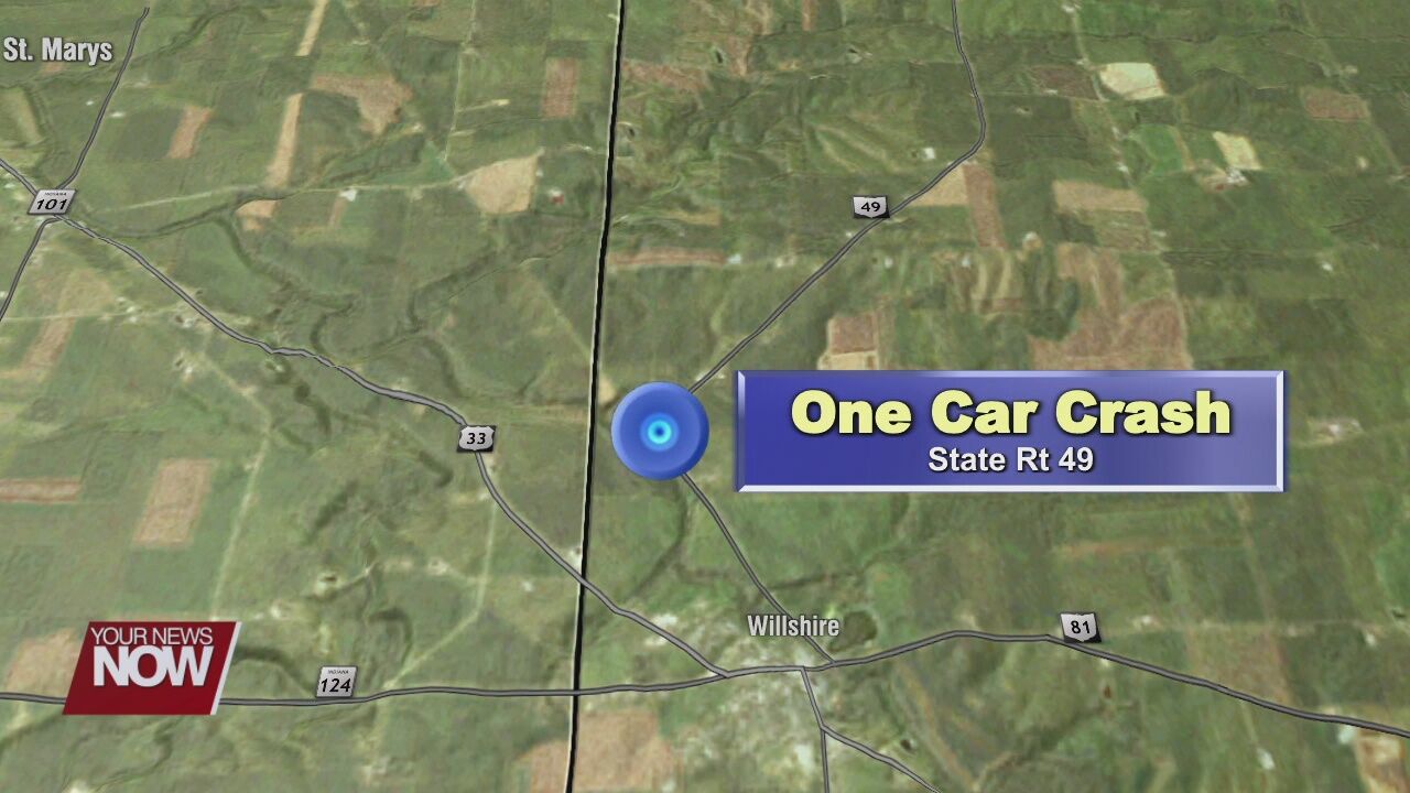 Willshire man seriously hurt in a single vehicle crash in Van Wert Co.